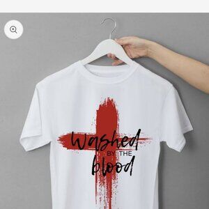 Clothed in armor Size Large (L) Washed By The Blood Christian T-Shirt Religious